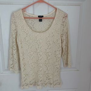 Creme Lace Top